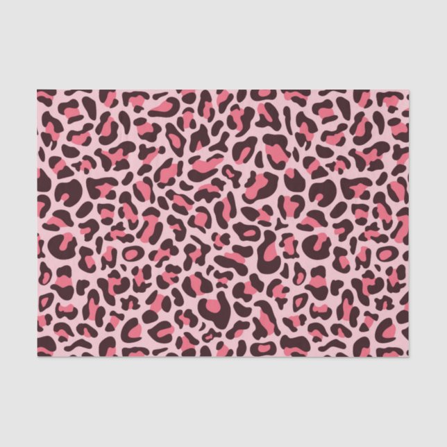 Papel De Seda Impressão de leopardo rosa Decoupage de impressão  (Frente )