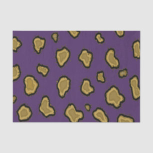 Papel De Seda Impressão de leopardo roxo e dourado