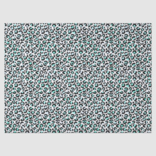 Papel De Seda Impressão de Leopardo Verde na Decoupage Branca