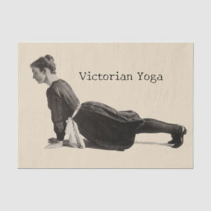 Papel De Seda Impressão de Mulher de Yoga Vitoriana Antiga na Po