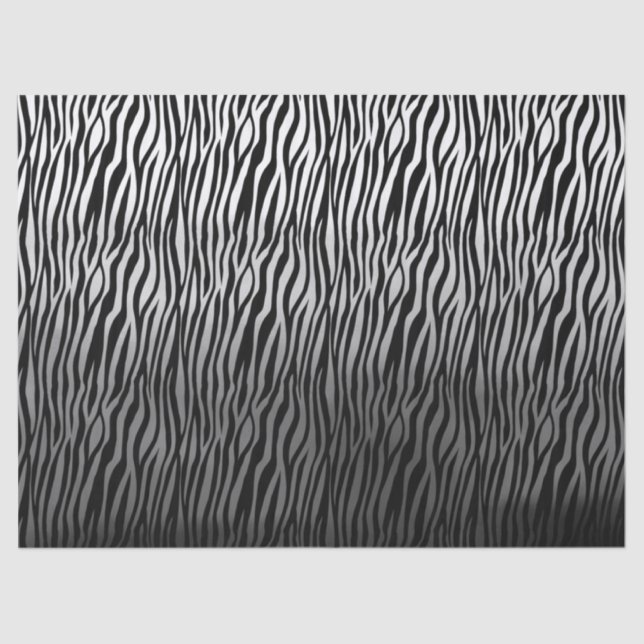 Papel De Seda Impressão de Ombro Zebra Branco Preto (Frente )