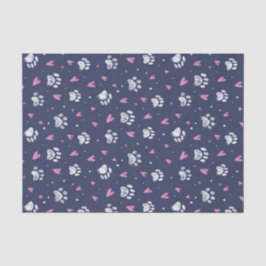 Papel De Seda Impressão de Pata de Animal de Estimação Coração e