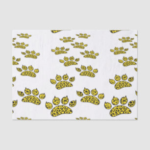 Papel De Seda Impressão de Pata Leopardo