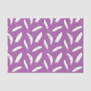 Papel De Seda Impressão de penas brancas em ametista roxo