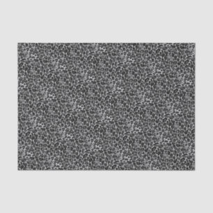 Papel De Seda Impressão de Pequeno Leopardo de Prata Metálica Gl