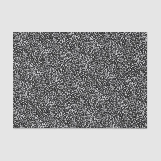 Papel De Seda Impressão de Pequeno Leopardo de Prata Metálica Gl (Frente )