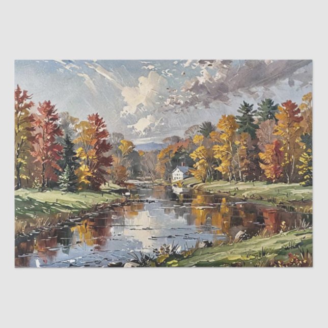 Papel De Seda Impressão de pintura de outono (Frente )