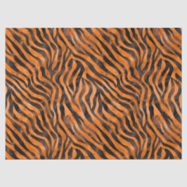 Papel De Seda Impressão de Tigre de Aquarela