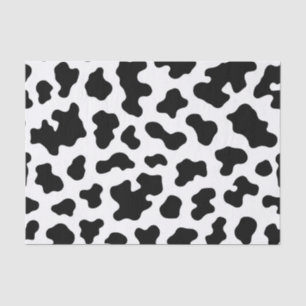 Papel De Seda Impressão de Vaca Preto e Branco