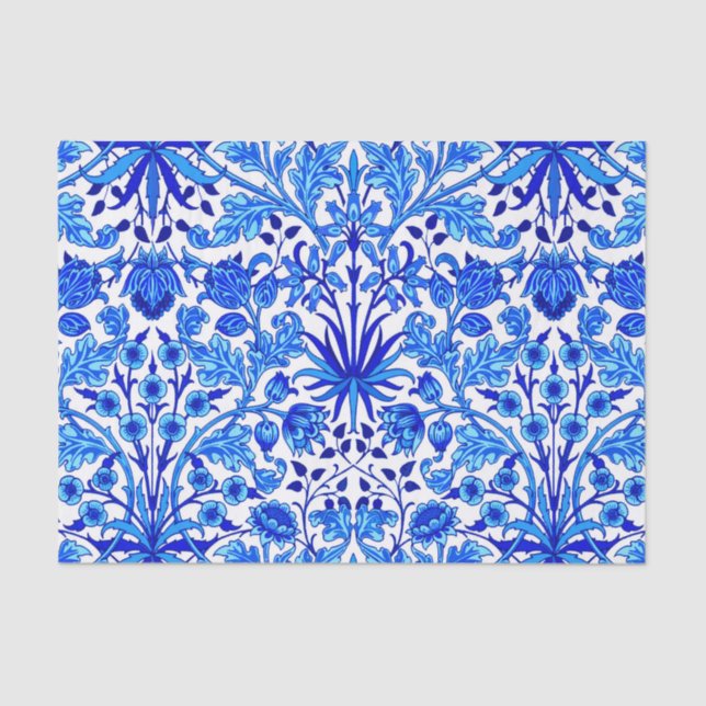 Papel De Seda Impressão de William Morris Hyacinth, Cobalt Azul  (Frente )