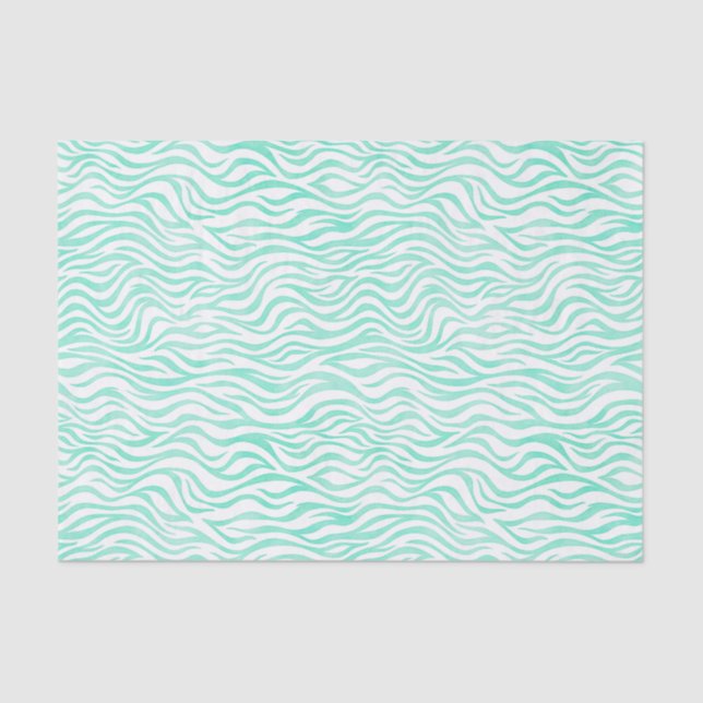 Papel De Seda Impressão de Zebra com Cor Verde Teal (Frente )