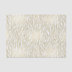 Papel De Seda Impressão de Zebra Dourada Chic