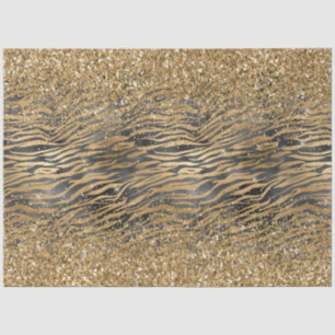 Papel De Seda Impressão de Zebra Minúscula com brilho preto Do
