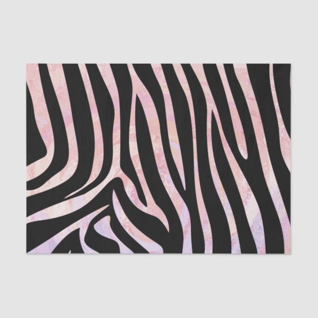 Papel De Seda Impressão de Zebra Preta e Rosa (Frente )