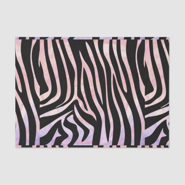 Papel De Seda Impressão de Zebra Preta e Rosa (Frente )