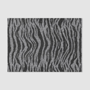 Papel De Seda Impressão de Zebra Preto e Cinza Prata
