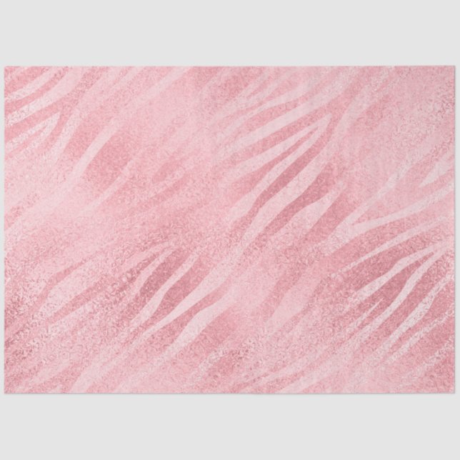 Papel De Seda Impressão de Zebra Rosa Glam (Frente )