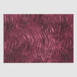 Papel De Seda Impressão de Zebra Vermelha Burgundia