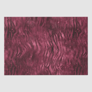 Papel De Seda Impressão de Zebra Vermelha Burgundia