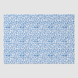 Papel De Seda Impressão do Leopardo Azul Clássico