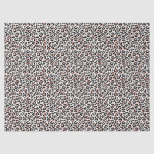 Papel De Seda Impressão do Leopardo Branco Preto e Rosa