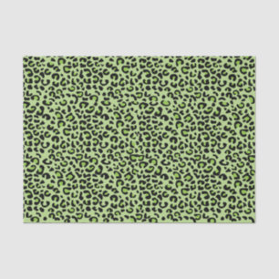 Papel De Seda Impressão do leopardo do verde limão e do preto