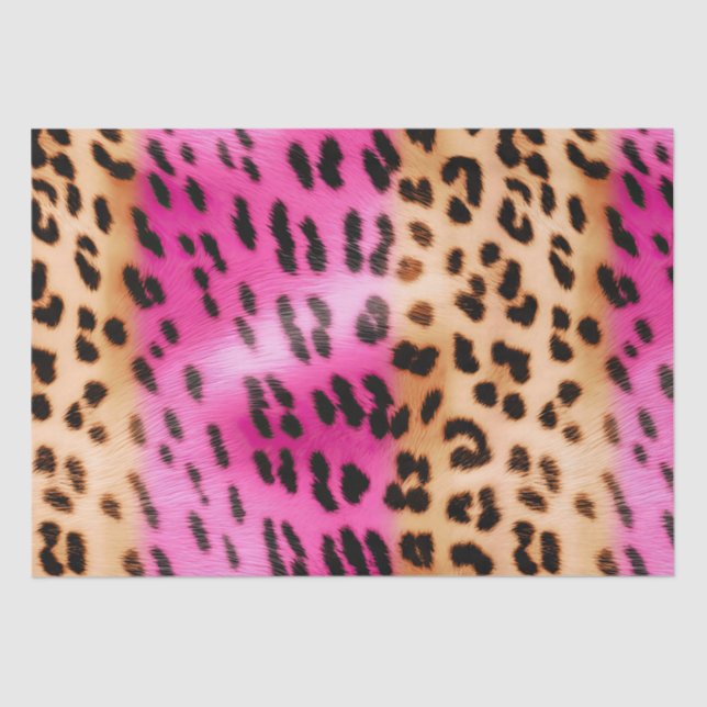 Papel De Seda Impressão do Leopardo Rosa-Girassol (Frente )