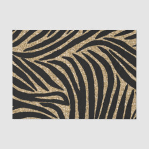 Papel De Seda Impressão do ouro e da zebra do brilho do preto