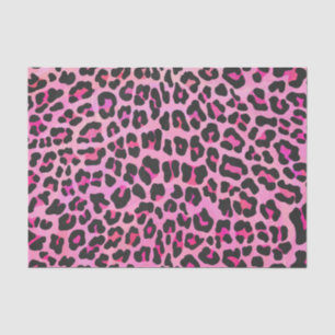 Papel De Seda Impressão do rosa preto e quente do leopardo