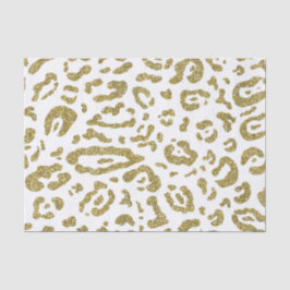 Papel De Seda Impressão Dourada de Leopardo Branco Chita Leopard
