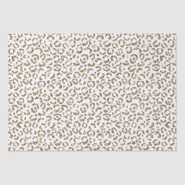 Papel De Seda Impressão Dourada de Leopardo com brilho         (Frente )