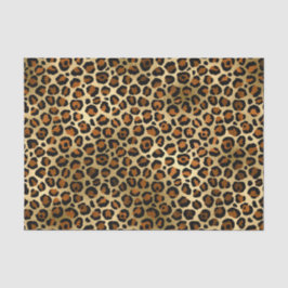 Papel De Seda Impressão Dourada de Leopardo Elegante