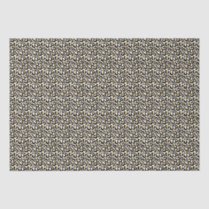 Papel De Seda Impressão Dourada de Leopardo Preto
