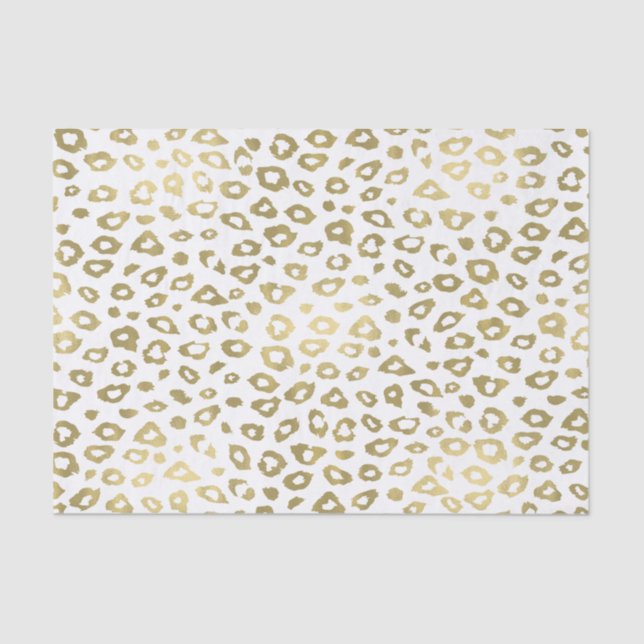 Papel De Seda Impressão Dourado do leopardo de Ombre (Frente )