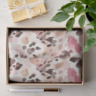 Papel De Seda Impressão em Animais de Leopardo Castanho Rosa-Ros