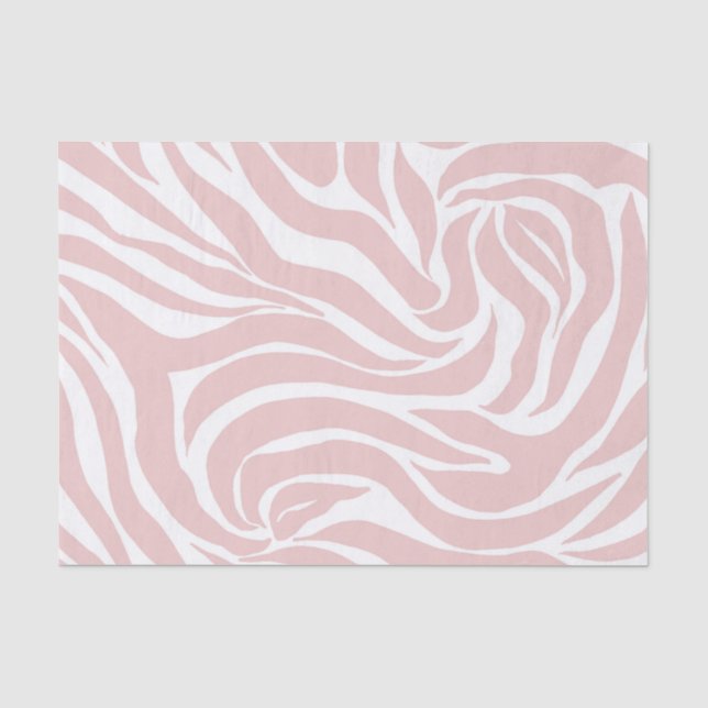 Papel De Seda Impressão em branco de zebra rosa-rosa-esbranquiça (Frente )