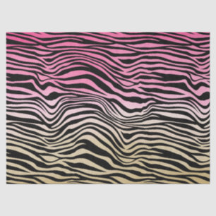 Papel De Seda Impressão em preto-e-zebra, cor-de-rosa Dourada,
