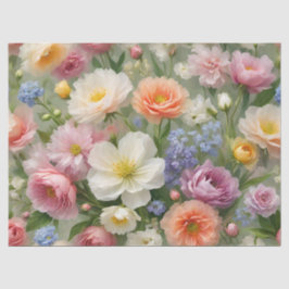 Papel De Seda Impressão Floral de Pastéis Suaves