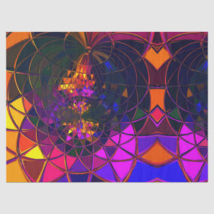 Papel De Seda Impressão geométrico Desig do vitral do mosaico 