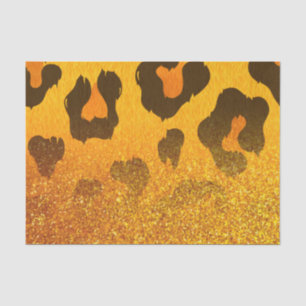 Papel De Seda Impressão Leopard da Glitter do ouro