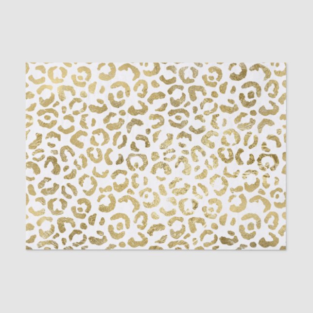 Papel De Seda Impressão Leopard Dourada de Glam Luxuriosa (Frente )