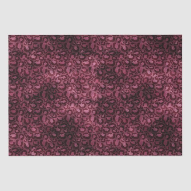 Papel De Seda Impressão Leopard Glam Burgundy (Frente )