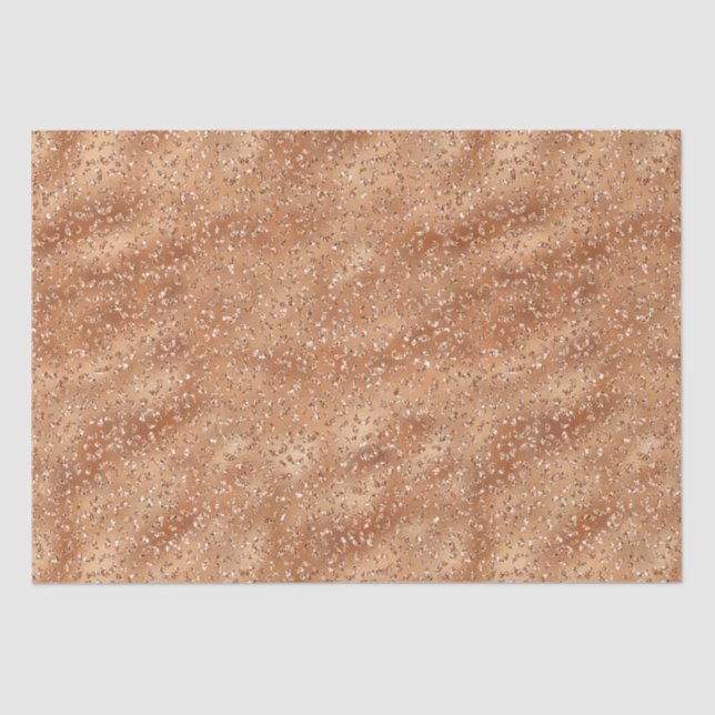 Papel De Seda Impressão Leopard Gliter de Cobre Dourada (Frente )