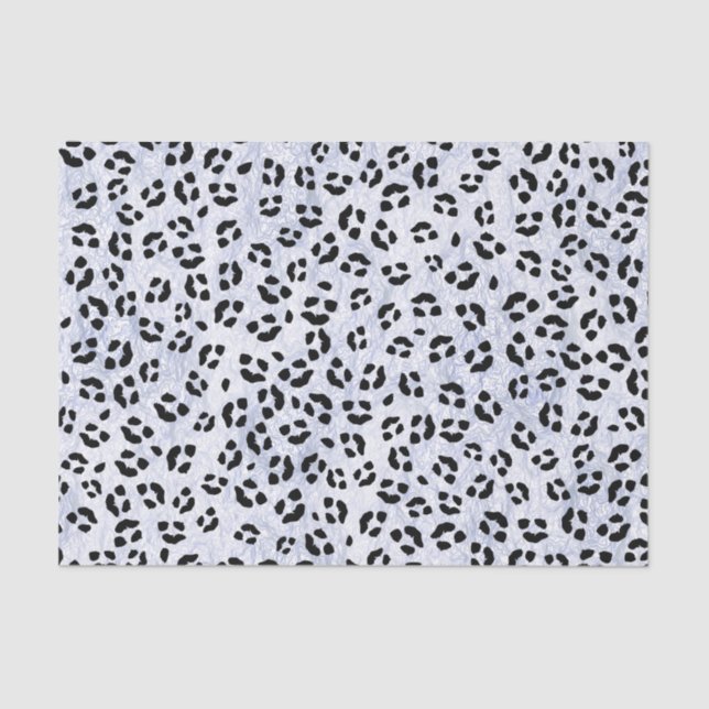 Papel De Seda Impressão Leopardo Branco (Frente )