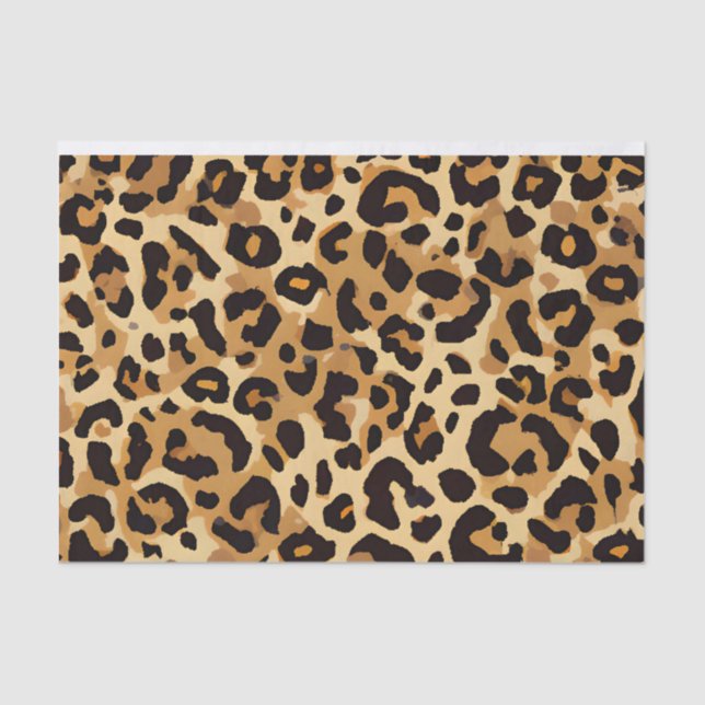 Papel De Seda Impressão Leopardo Castanho (Frente )
