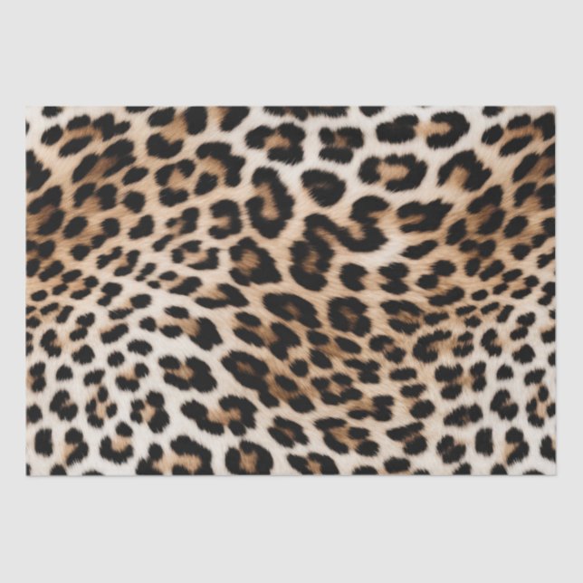 Papel De Seda Impressão Leopardo Chic White Cream (Frente )