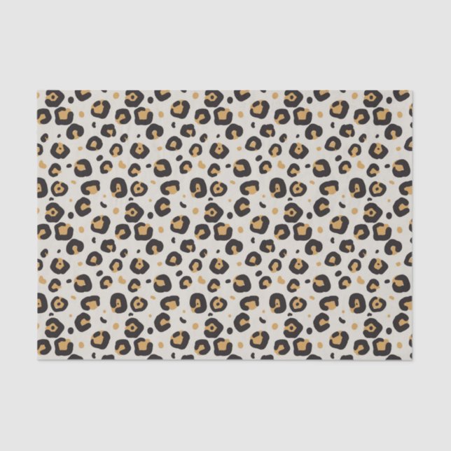 Papel De Seda Impressão Leopardo com fundo de mancha clara (Frente )