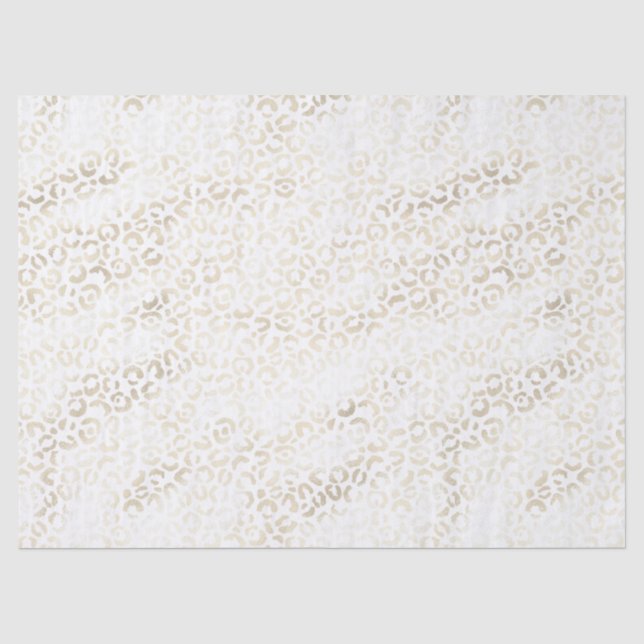 Papel De Seda Impressão Leopardo Dourada branca (Frente )