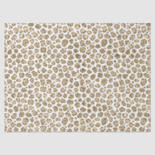 Papel De Seda Impressão Leopardo Glitter Glitter Dourada Branca