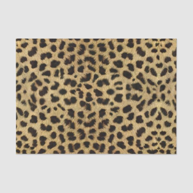 Papel De Seda Impressão Leopardo Natural (Frente )